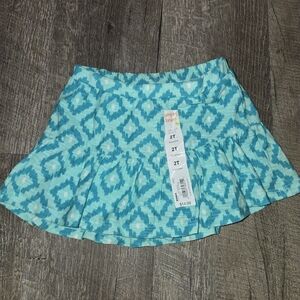 Jumping Beans Teal Patterned Mini Skort